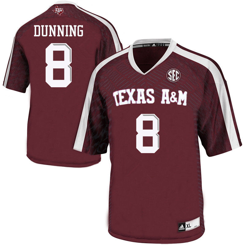 Men #8 Justin Dunning Texas A&M Aggies College Football Jerseys-Maroon